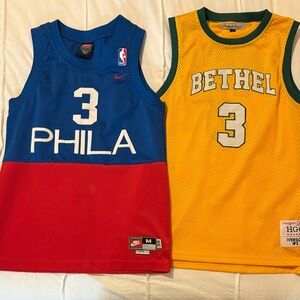 Allen Iverson youth Phila 76ers Sixers and Bethel high school jerseys